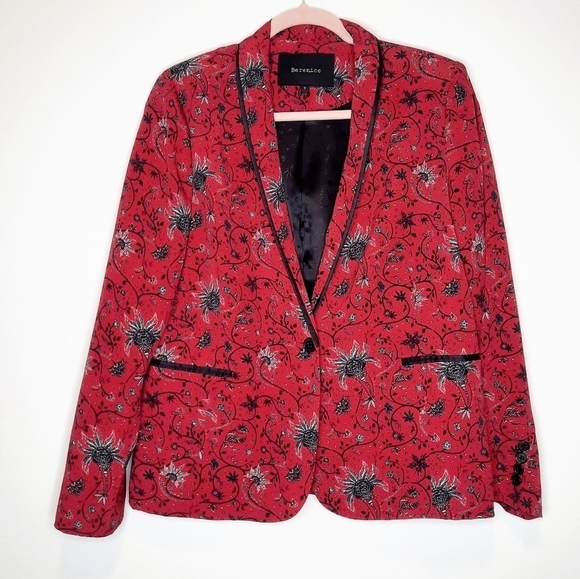 Anthropologie Berenice Piped Floral Blazer  M 🦂 - Picture 4 of 9